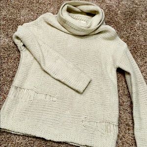 Elan turtleneck sweater in ivory white
